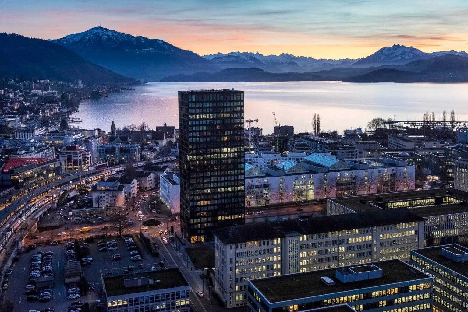 Zug, Switzerland at night